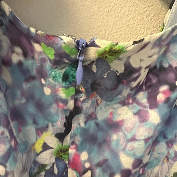 Ivy + Blu Blue Floral Belted Sleeveless‎ Dress Size 8 - Picture 8 of 9